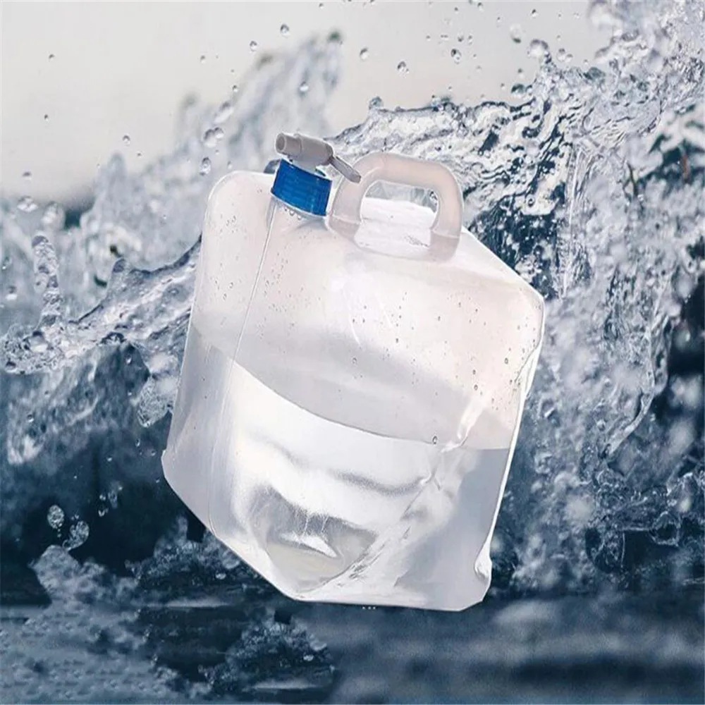 Складной Контейнер Jerrycan из полиэтилена низкой плотности с закручивающейся крышкой, Бытовая сумка для сбора воды