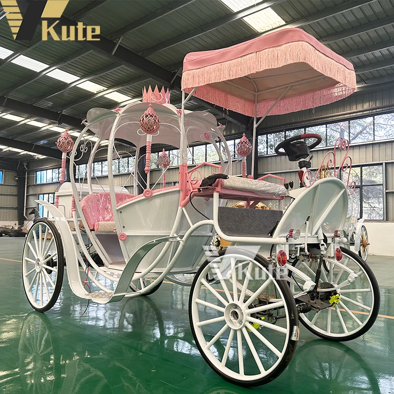 Premium Wedding carriage for prom Cinderella pumpkin horse-drawn carriage for Princess Latest electric horseless Carriage