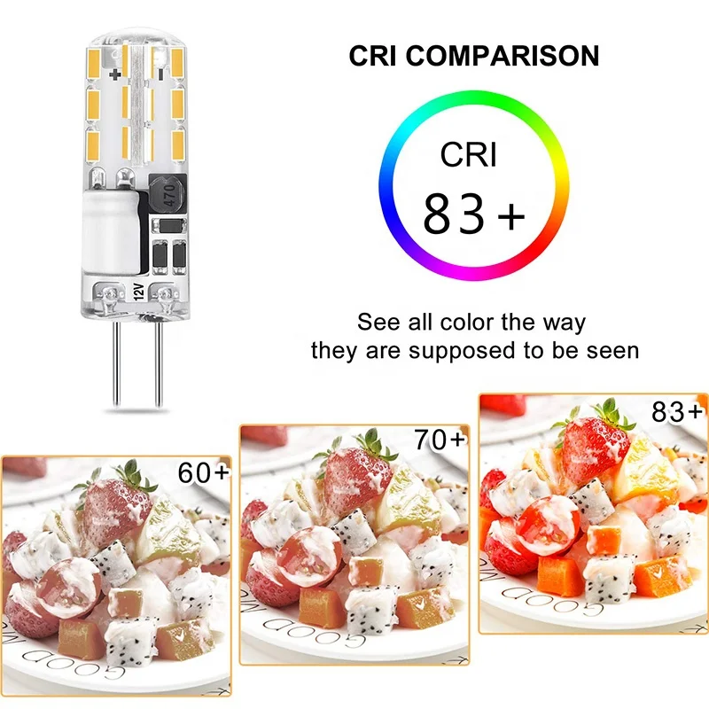 Mini G4 LED 12V 1.5W Silicone LED Bulb 360 Beam Angle LED Lights No Flicker For  Crystal Light Chandelier Lighting