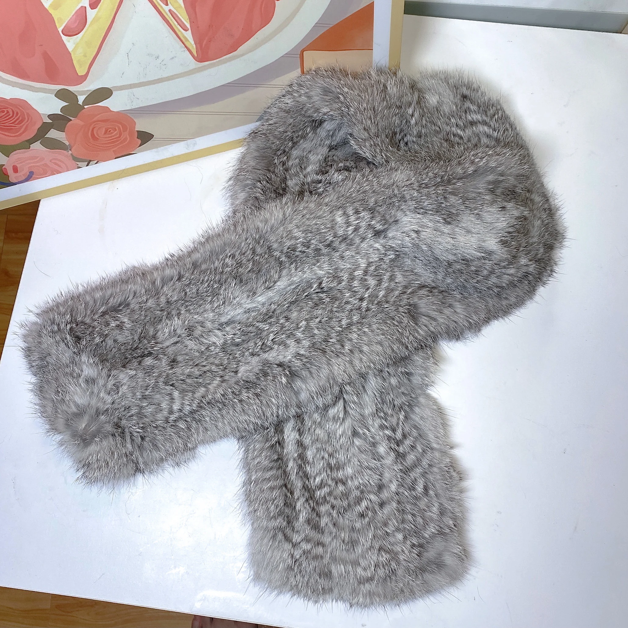 IC-KSR Fur Winter Custom Rabbit Fur Autumn Winter season Hot Selling scarfs for women stylish