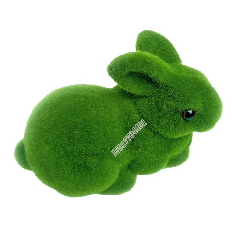 Cheap Halloween lovely moss rabbit artificial animals for table decoration