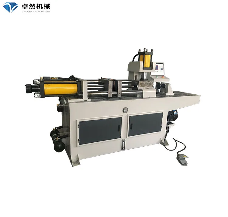 Automatic cnc hydraulic profile aluminum copper stainless steel exhaust flaring pipe tube end forming machine