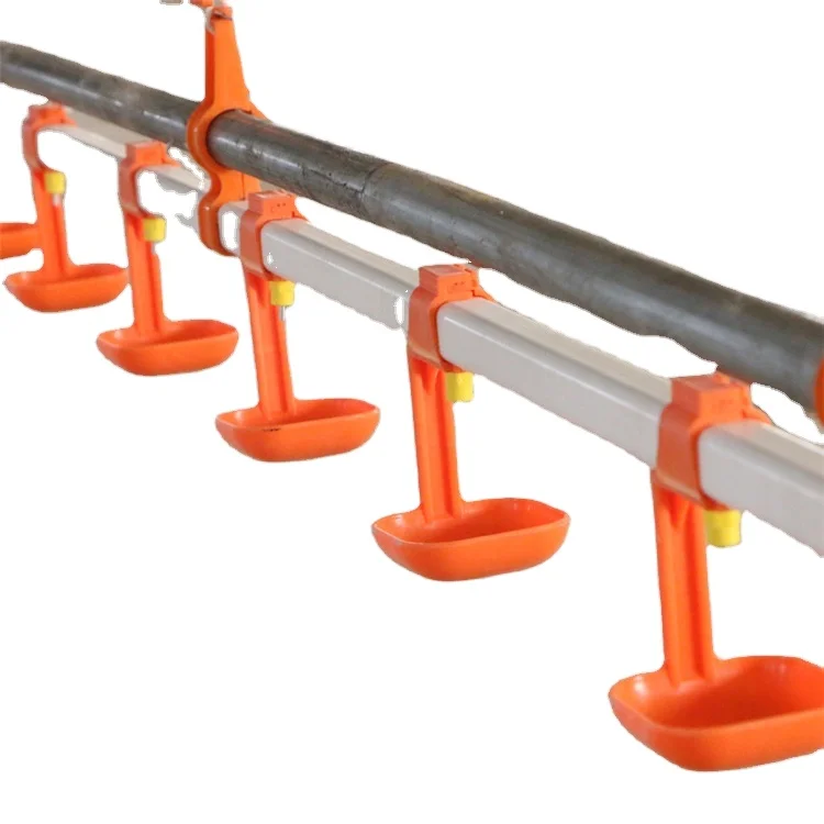 High Quality Poultry Farm Automatic Pan Feeding And Drinking Line chicken nipple drinker with cup For Chicken House