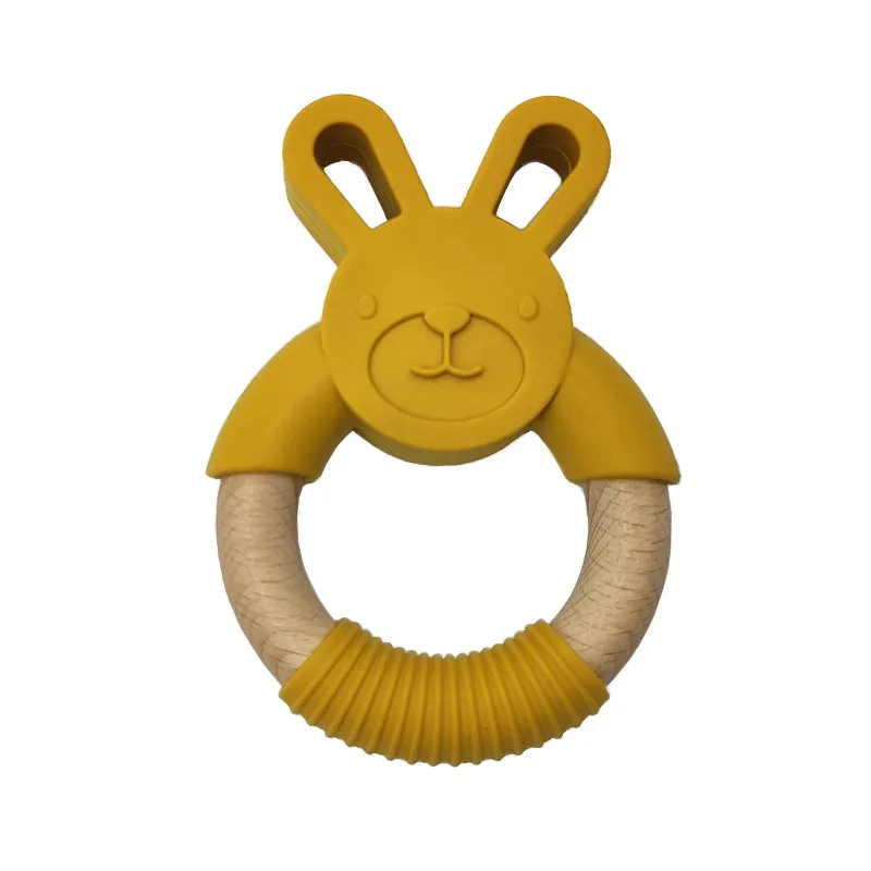 New Arrival Wholesale  Free Baby Chew  Diy Food Grade Silicone Baby Bunny Silicone Teether Set