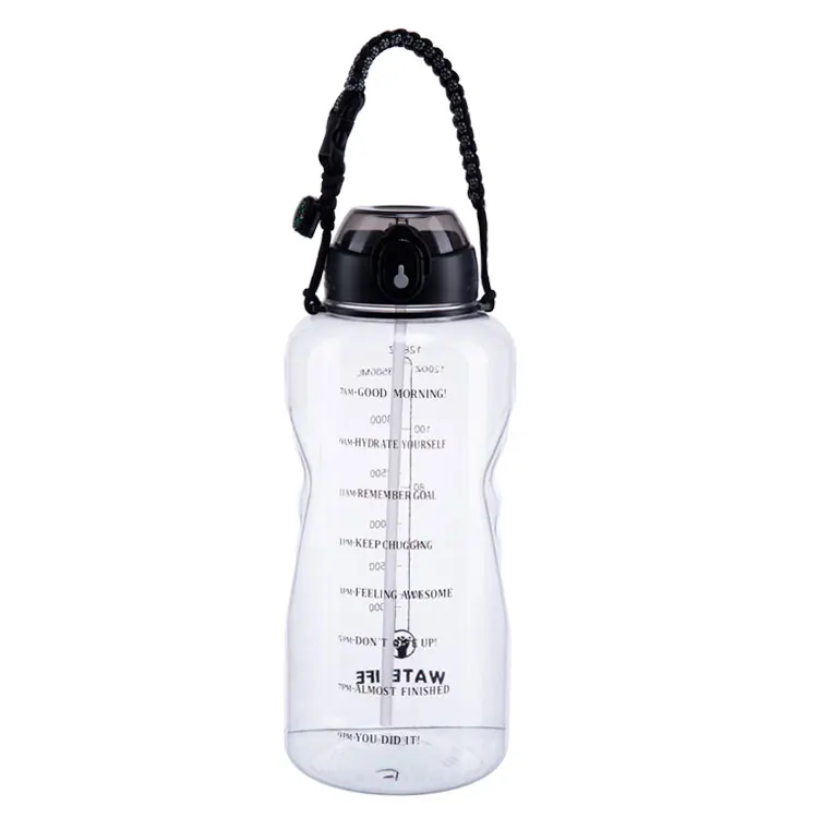 New amazon hot selling  64 oz water bottle BPA free time marker water bottles for gym and sports with straw
