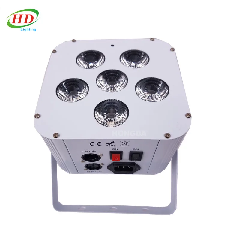 Wireless 6x18W 6in1 RGBWAUV Uplight for Wedding Stage Stunning Lighting Effects