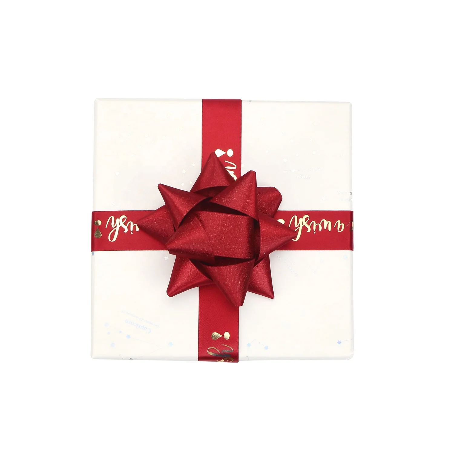 Huihuang Ribbons Solid Color Customized Holiday Decoration Ribbon Bows Star Gift Wrapping Bow