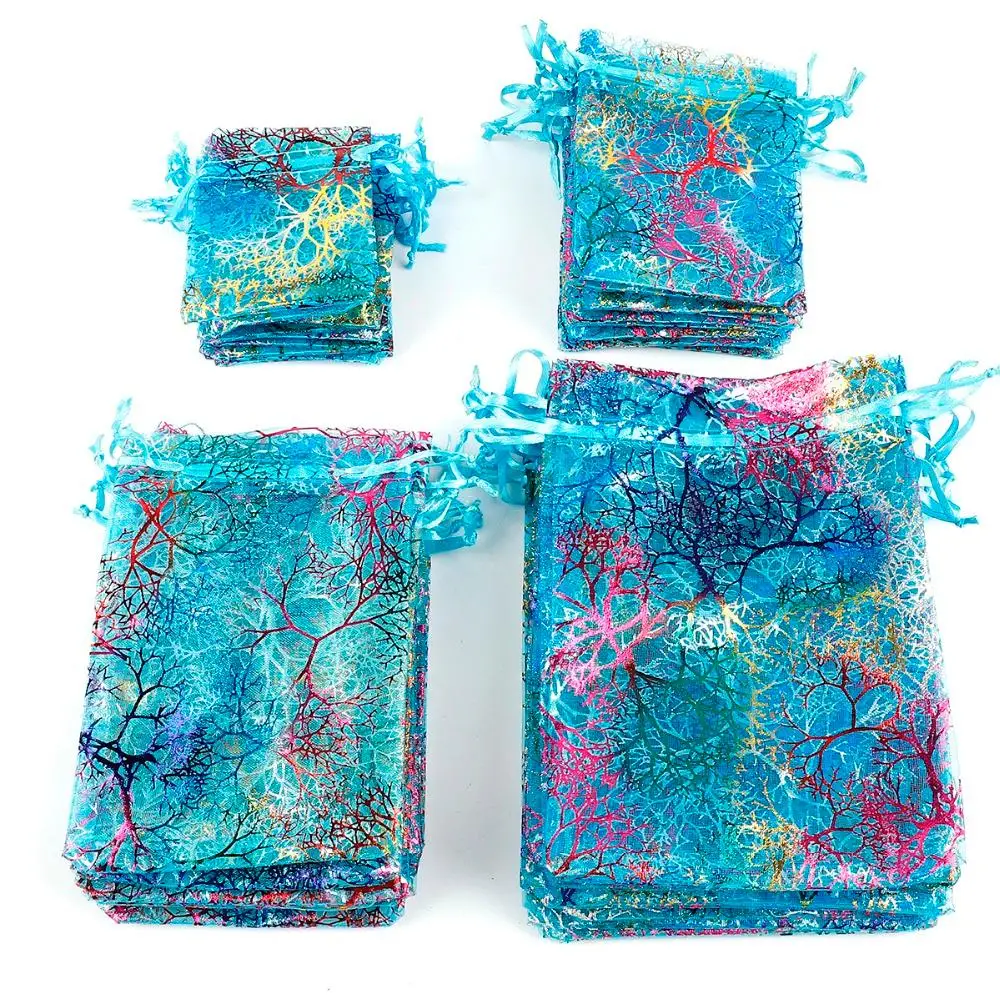 
Yuwen 7x9cm 9x12cm 10x15cm Colorful Organza Bags Jewelry Packaging Bags Wedding Favor Gift Bags Drawstring Pouches 