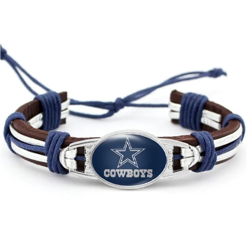 NFL American trendy fast moving National Football League  genuine leather  bracelet   for men and women