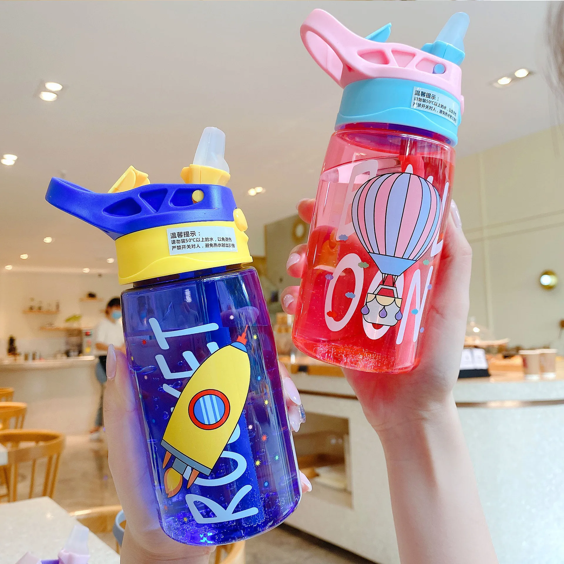 Outdoor Portable Kids school Water Sippy Cup Cartoon Baby Feeding Cups with Straws Leakproof Water Bottles