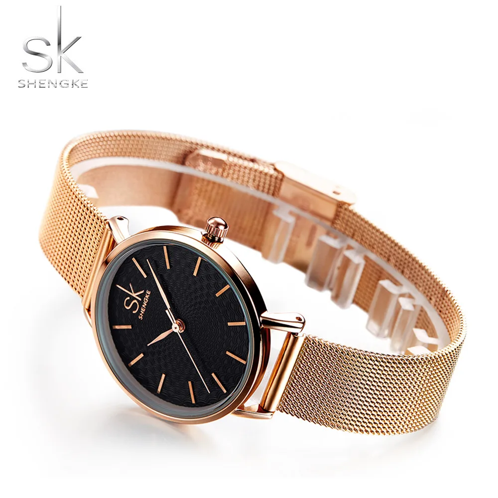 SK K0006 Ladies Brand Watches Mesh Stainless Steel Strap Women Watches Female Fashion Wristwatch