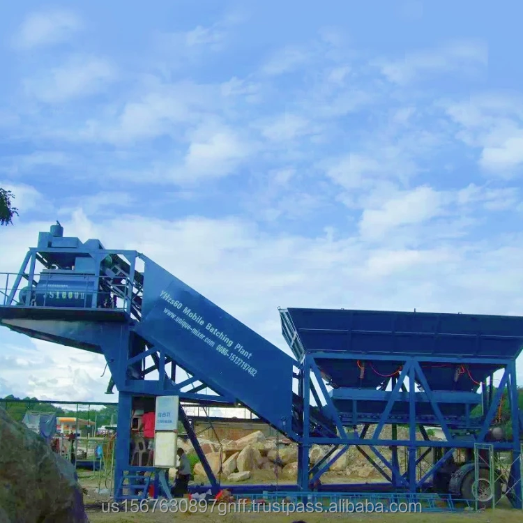 Construction machinery Mobile Concrete mixer plant 75m3/h concrete batching plant batching plant price for sale