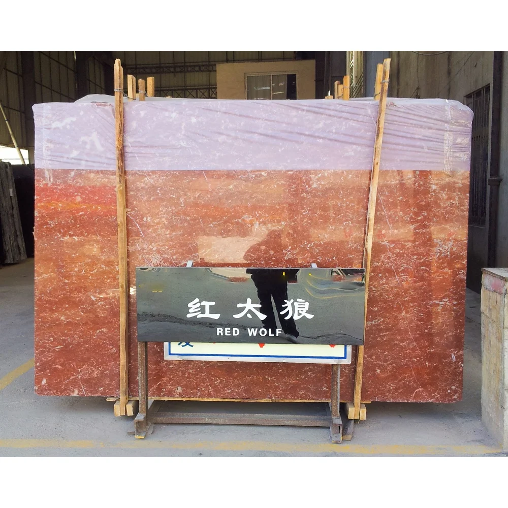 BOTON STONE Polished Customized Marmo Slab Red Marble Slab Graphic Seaworthy Strong Stone Marble