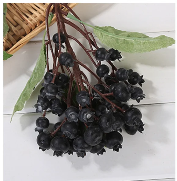 Realistic Artificial Blueberry String Lifelike Fruit Decor for Home Artificial Blueberry Garland  Lifelike fruit decor