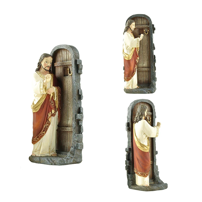 Wholesale Resin Jesus Christ Statue Jesus Knocking The Door Jesus Statue