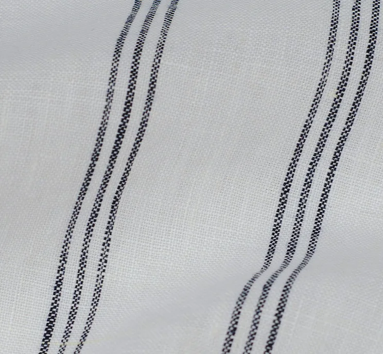 4832 High Quality Woven Color Spinning Linen Sample 100%Linen Striped Fabric For Clothing Shirt