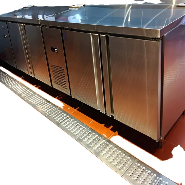 customized commercial stainless steel kitchen refrigerator freezer counter fridge