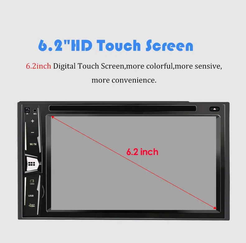 6.2inch car multimedia player touch screen full HD car MP5 car dvd player