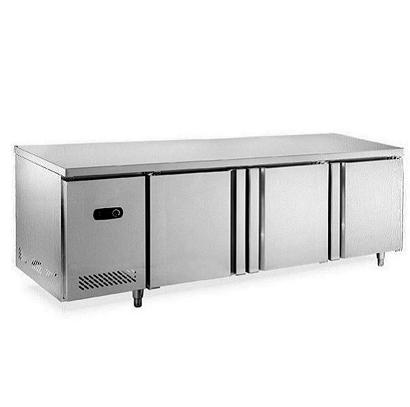 Commercial Kitchen Worktable Freezer Undercounter Chiller Horizontal Freezer Stainless Steel Working Bench Fridge