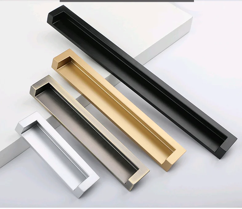 Closet pull simple recessed handle cabinet door closet drawer handle recessed handle light luxury pull