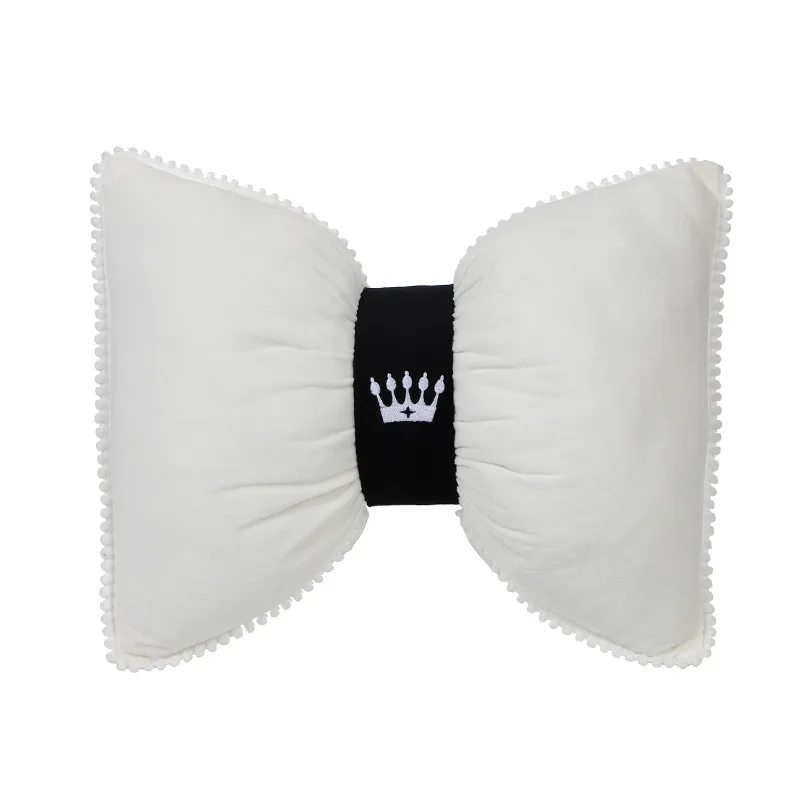 Four seasons general camellia bow car head pillow waist support car plush pillow neck pillow automotive supplies