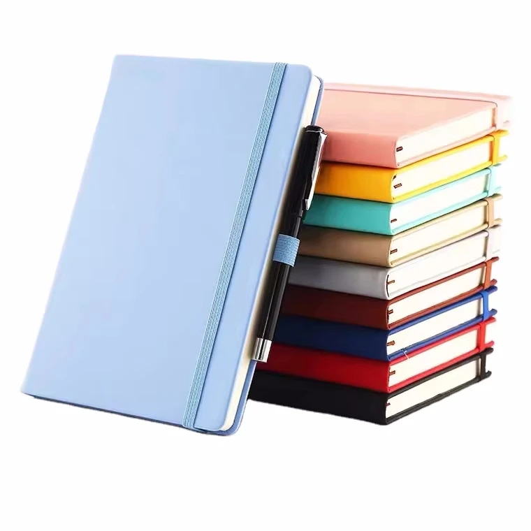 Custom Notebook with Logo business gift set journal pu hardcover leather notebook FSC A5 A4 spiral notebook