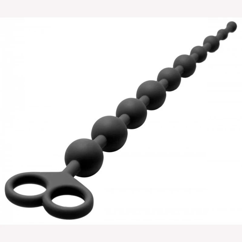Wholesale Sex Toys Black Silicone  Anal Plug Butt Beads Beaded Slimline Butt Plug 	 Hot Anal Vibrator Toys