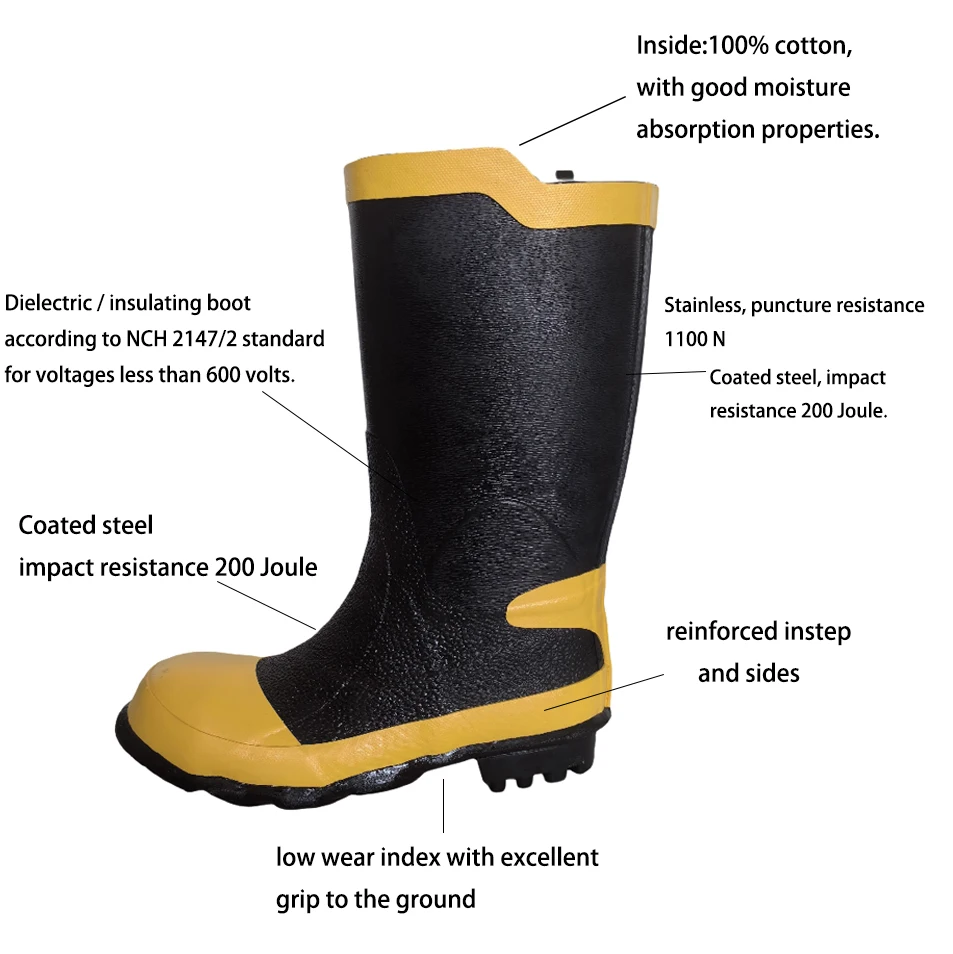 Rubber Boots for men Work Boots Puncture-Proof with Steel Toe Waterproof Durable Hunting Boots for Manufacturing Construction