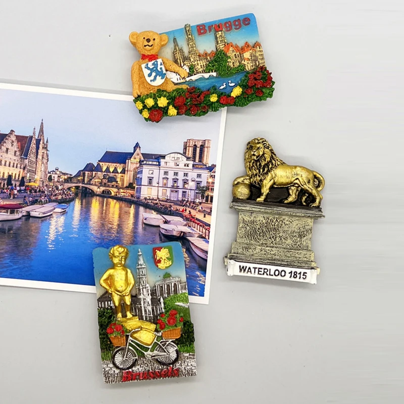 Europe country fridge magnets tourist souvenir Waterloo Bruxelles Brussels Belgium souvenirs fridge magnets tourism souvenirs