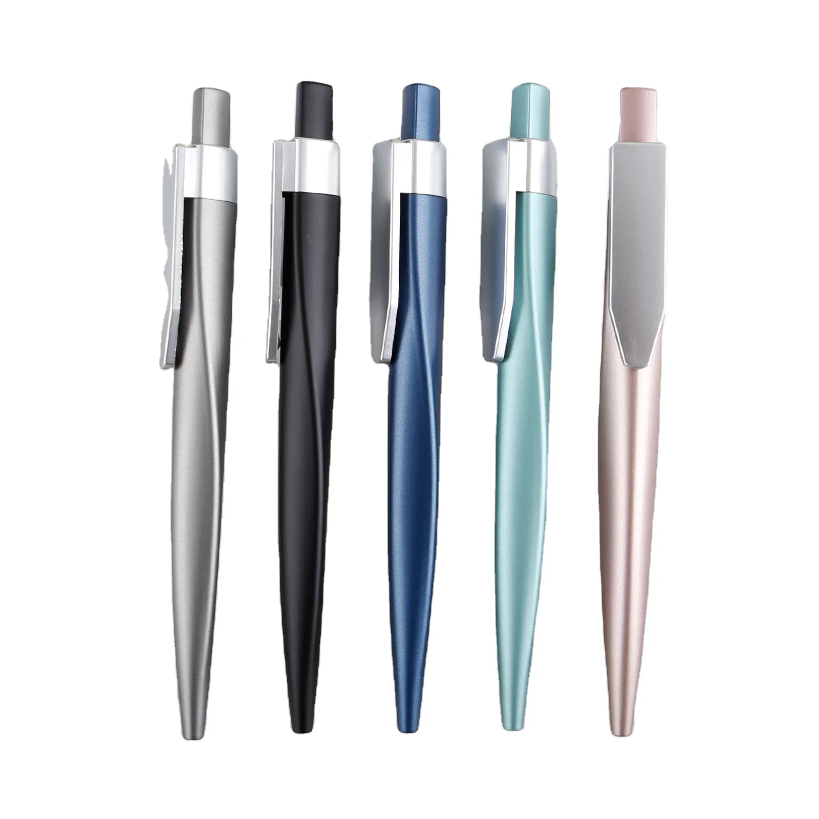 High end Creative Triangle Press Plastic Ballpoint Pen Metal Paint Exhibition Enterprise Office Advertising Gift Logo