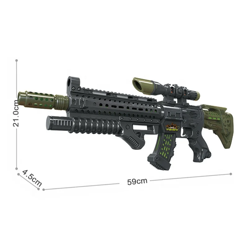 Wholesale luminous plastic toy guns battery operated motorized electric toy gun play sniper toy guns with lights sounds