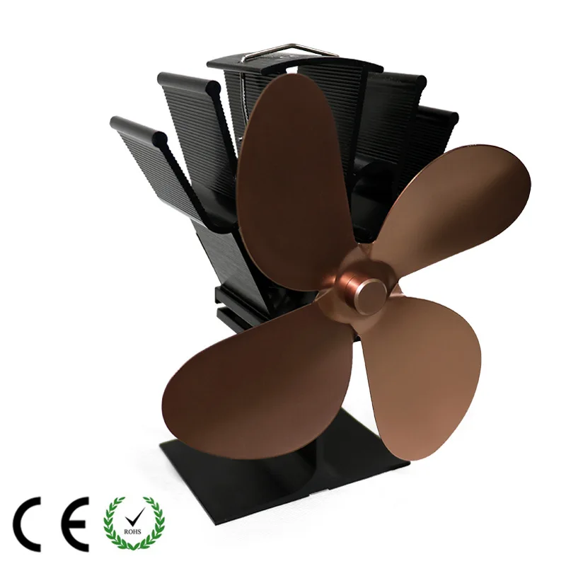 Silent Operation Eco Friendly Circulation Efficient Heat Distribution 4 Blade Wood burner Stove Fan