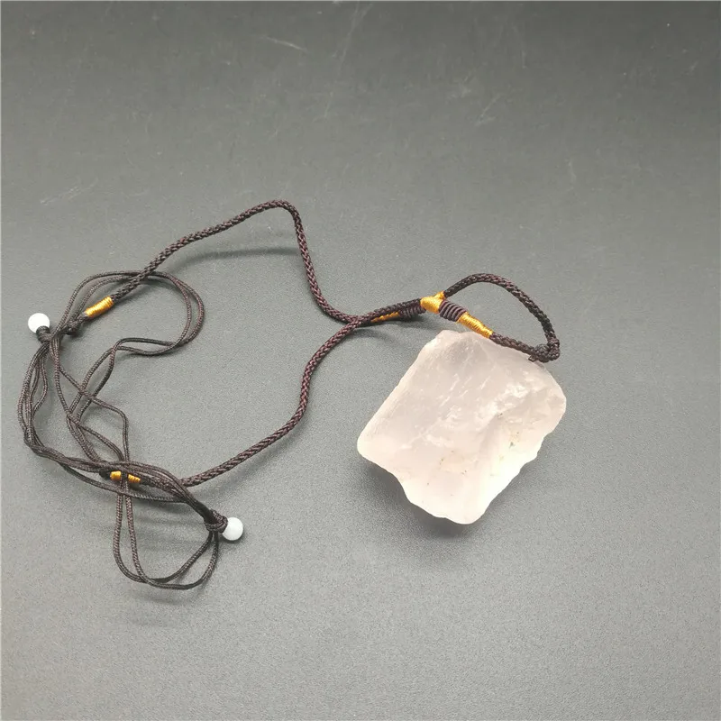 Natural Rose Quartz Clear Crystal Point Pendant for Healing