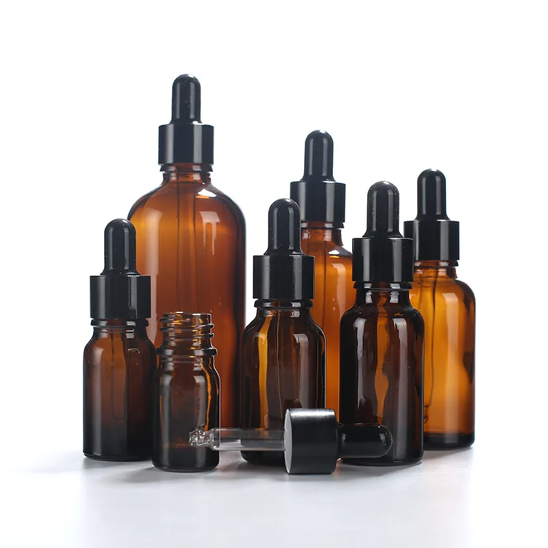 hot sell 5ml-100ml amber essential oil glass bottle glass dropper bottle