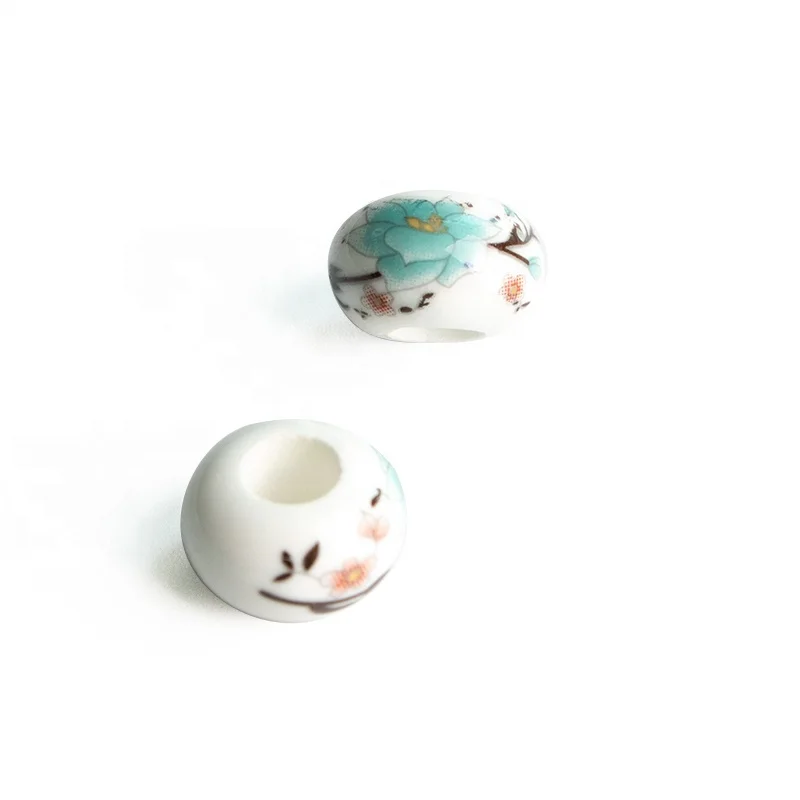 12mm Ceramic Clay Round Flower Printed Porcelain Bead beads Factory high quality jewelry beads wholesale