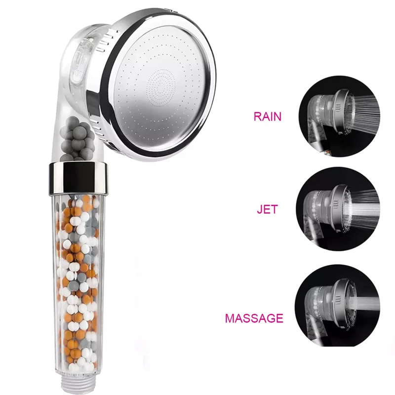 SPA High Pressure water saving 3 Spraying ionic mineral filtered handheld Shower Head