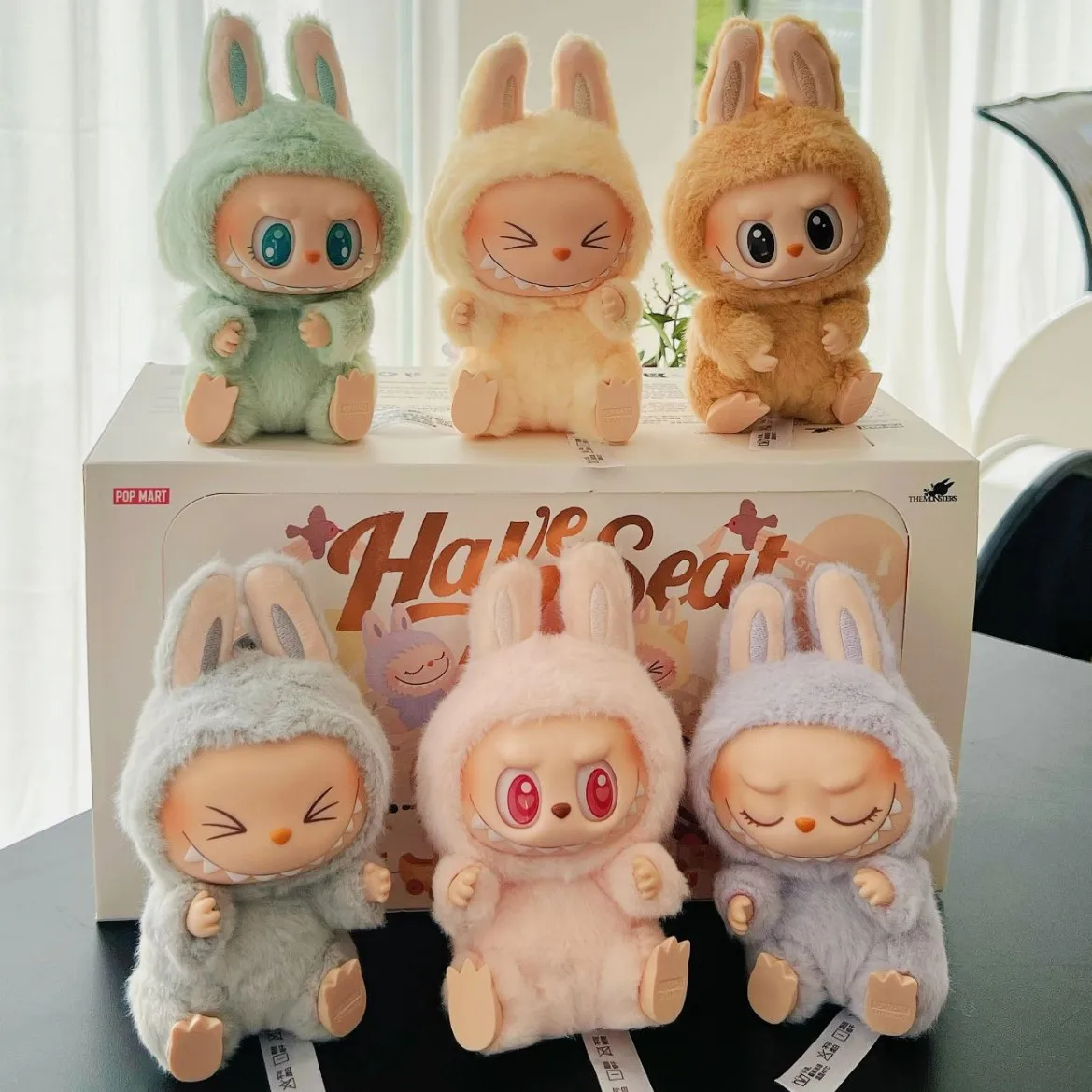High end Labubu Stock Creative Labubu Doll Macaron Bind Box Pop marts Trendy Play Plush Keychain Figure Kids Toys For Gift