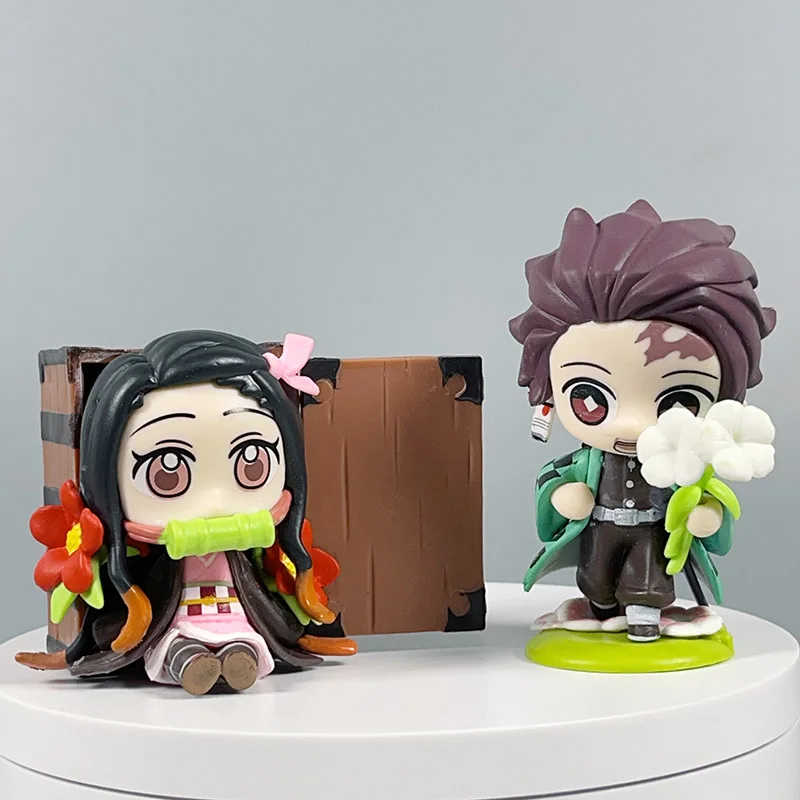 Hot sale cartoon Demon-Slayer figure Blind Box kimetsu Tanjirou Nezuko Peripheral doll Anime PVC Action Figure Model Toy