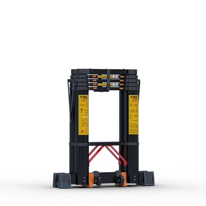 Two side foldable adjustable telescopic folding step ladder Black King Kong herringbone ladder telescopic aluminium ladder