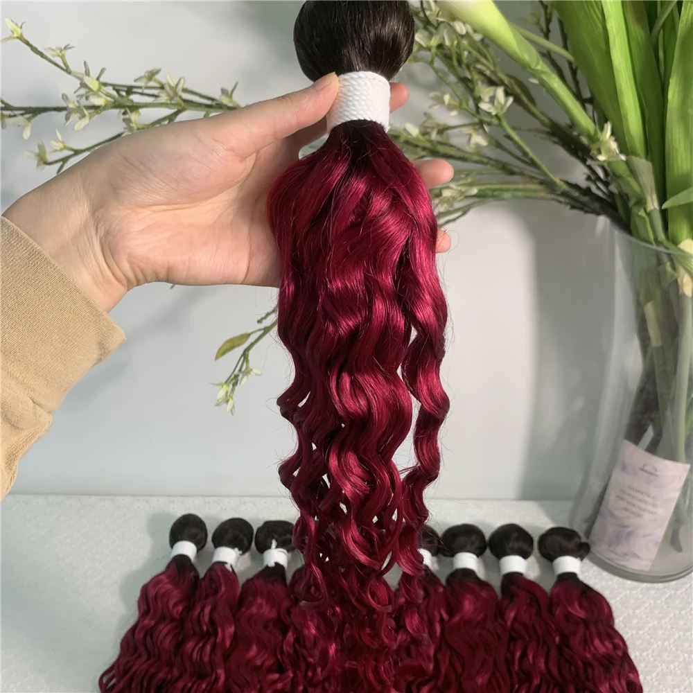 KEMY HAIR FASHION cheap price 100% virgin Vietnamese human hair weft T1B-99J water wave bundles for all women human