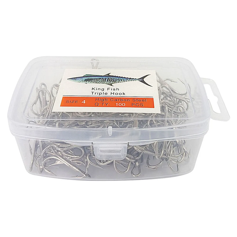 Wholesale High Carbon Steel Fishing Hook Fishhooks Fishing Round Bent Treble Hooks