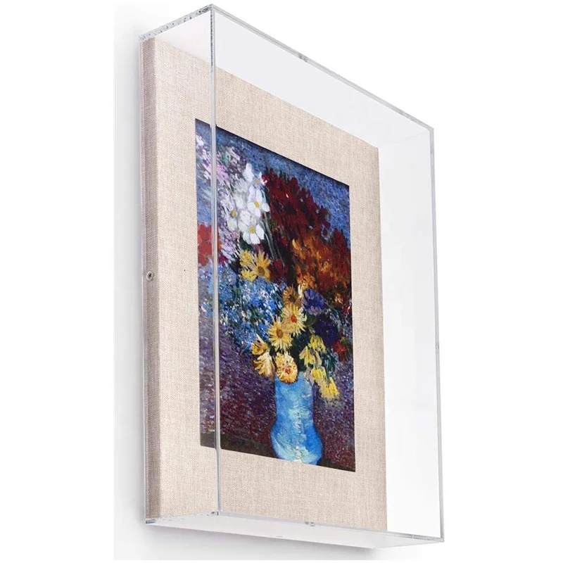 Custom Acrylic Shadow Box Wall Mounted Clear Shadow Box Frame Acrylic Shadowbox Lid for 3D Art & Photo Display