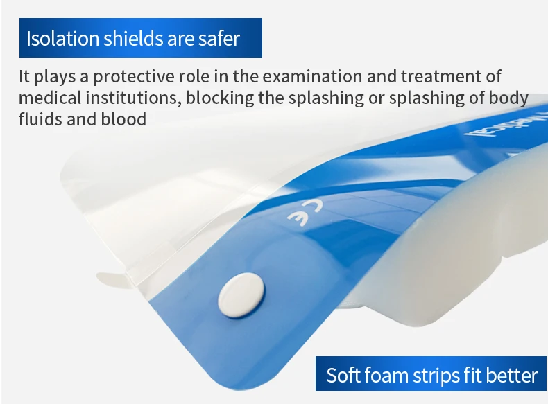 Anti Fog EN166 CE Standard Waterproof Adjustable Factory Wholesale Custom Eye Protection Transparent Disposable Face Shield