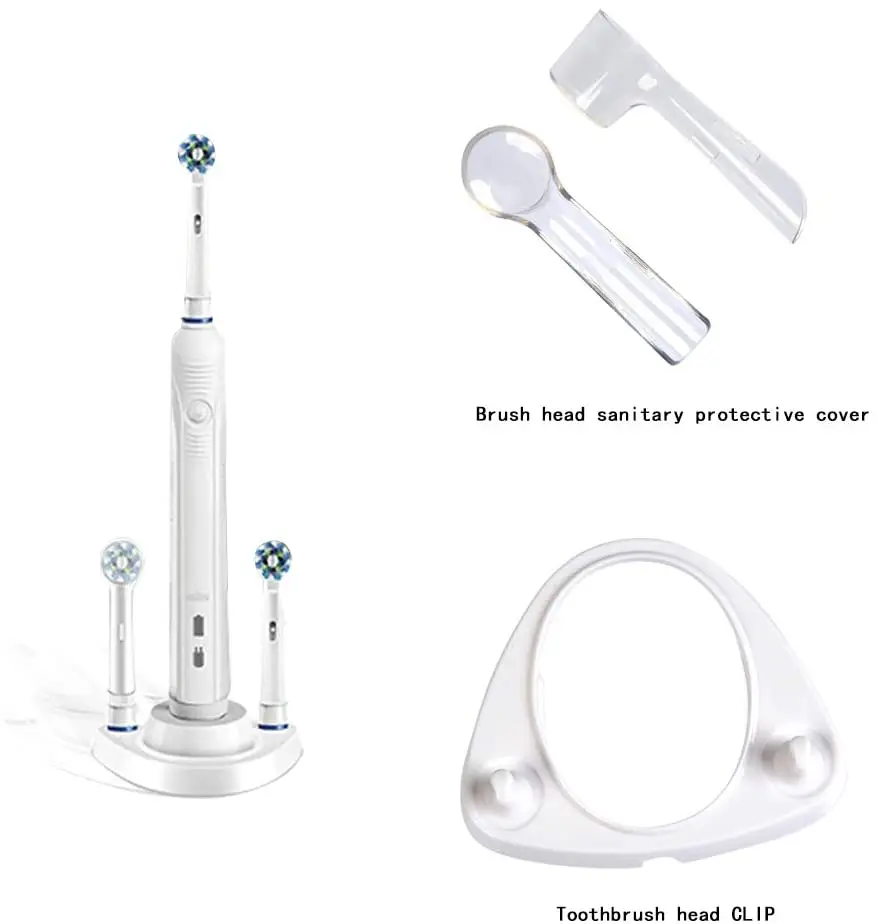 Electric Toothbrush Holder Stand OralB Toothbrush Charger Holder 4 PCS Broun OralB Electric Toothbrush Heads Cover Hygienic