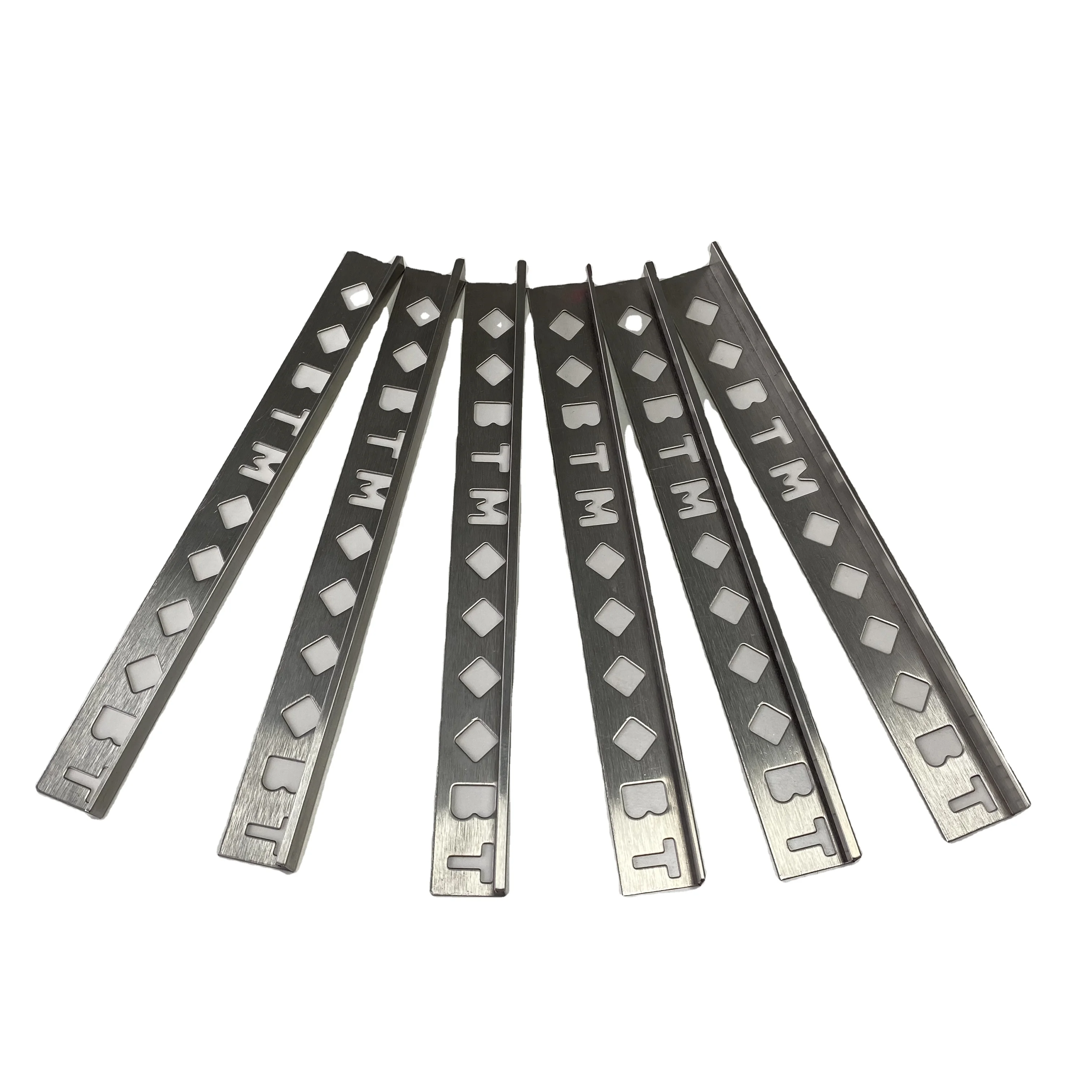 High quality L shaped grooves stainless steel 304  profiles ceramic tile decorative edgings are used at the corner