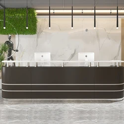 Factory wholesale ddp one piece customized google office shop reception desk tiktok reception desks