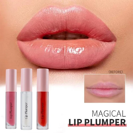 High Quality Custom Logo Nude Natural Hydrating Lipgloss Lipplumper Big Lip Plump Balm Plumper Capsaicin Capsules Plumping Gloss