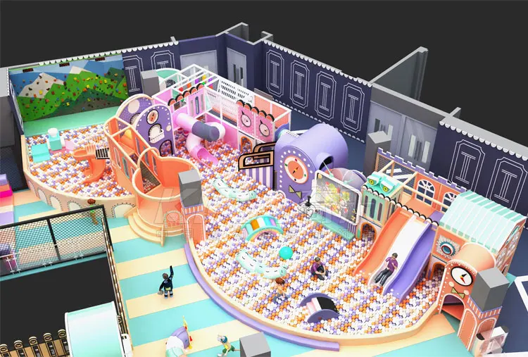 unique design hot sale kids soft play indoor playground equipment with slide for kindergarten