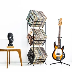 Стойка для хранения виниловых записей, стойка для проигрывателя записей, подставка для альбомов, стойка для хранения компакт-дисков