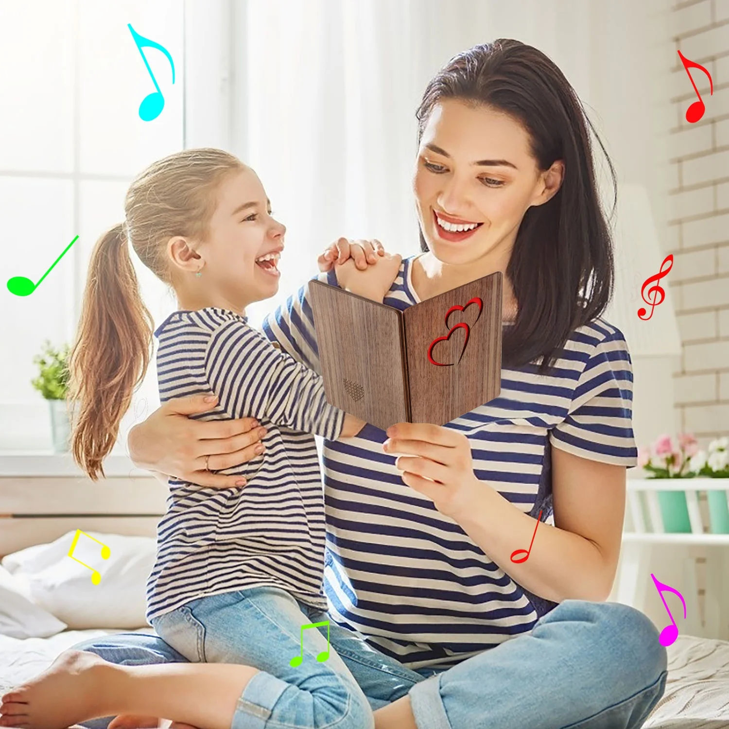 Luxury Printing gracias Christmas Voice Recording Happy Birthday Card Recordable Sound Wooden tarjetas de felicitacion Cards